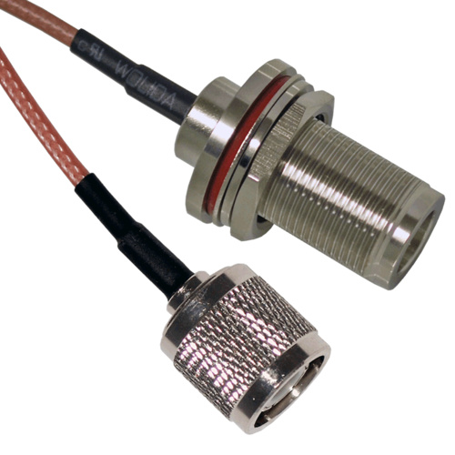 TNC Male to N Female Bulkhead Patch Lead - 15cm Cable