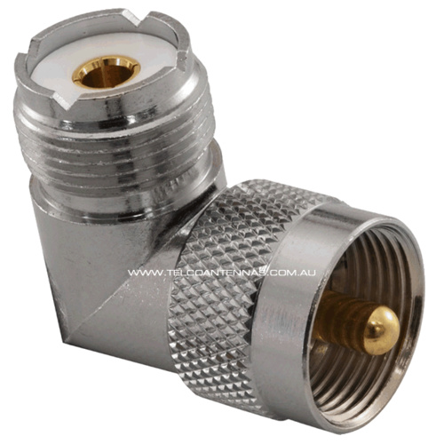 UHF Female to UHF Male Right Angle Adaptor